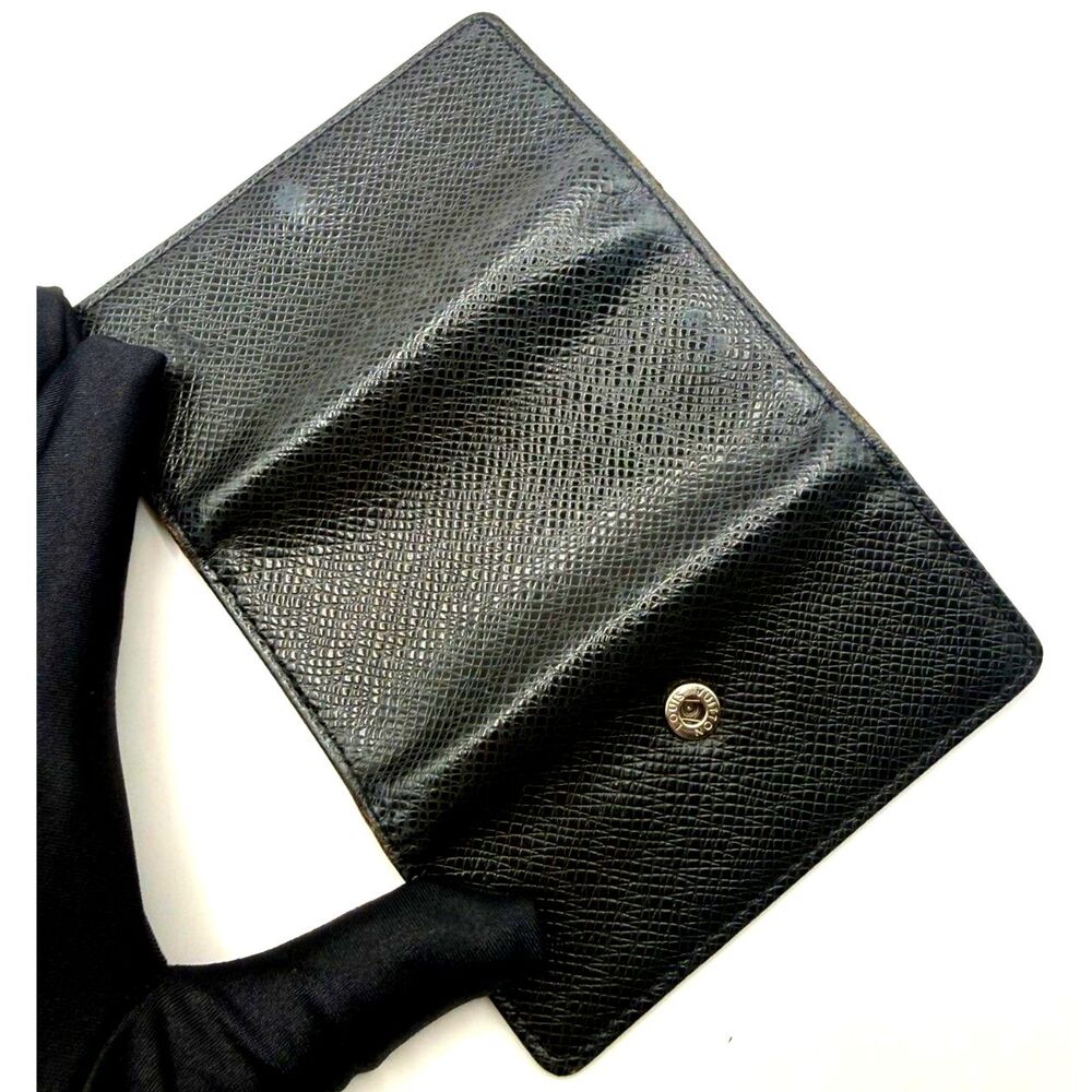 Louis Vuitton Vintage Taiga 4 Key Holder Black Leather Silver Hardware Authentic - Picture 4 of 14